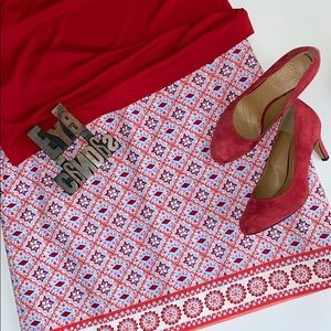 🆕TALBOTS Women’s A-Line Geometric Print Skirt.